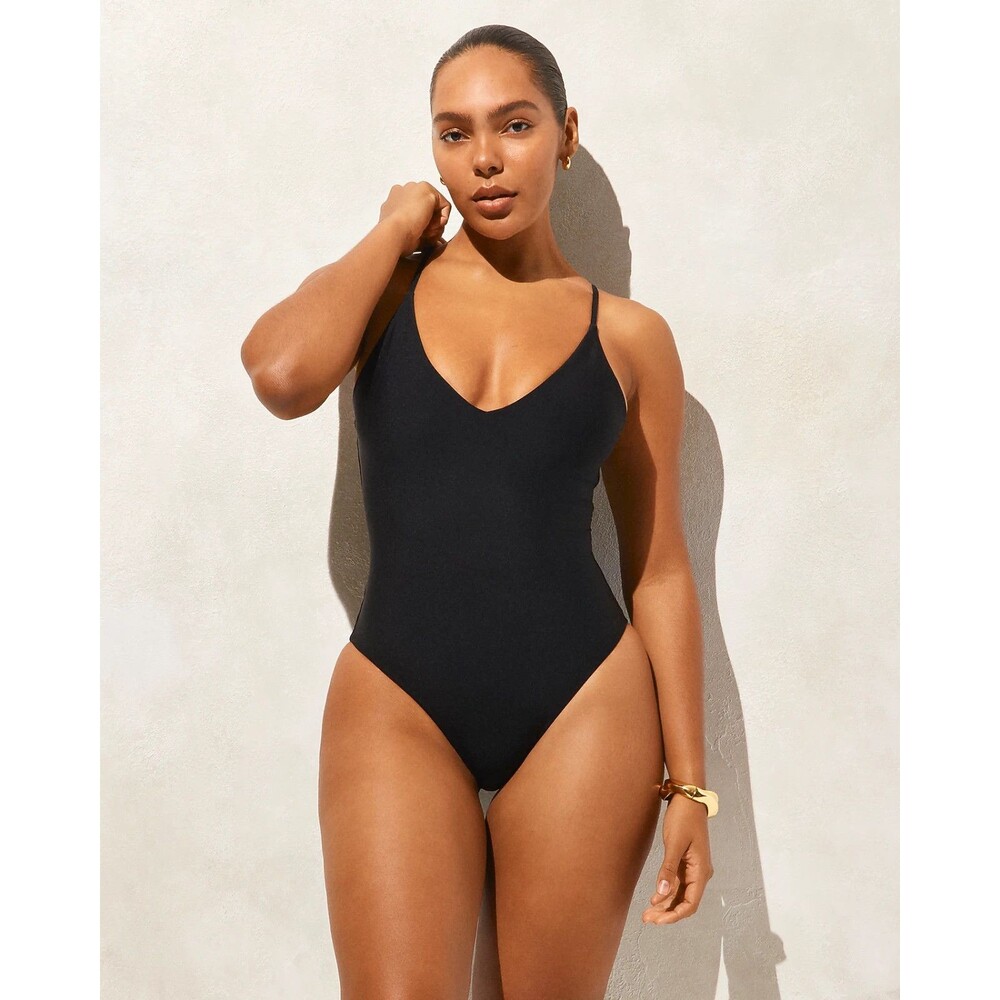 J.CREW Lana One Piece Swimsuit In Classic Sculpt 2 Black Adjustable NWT B52